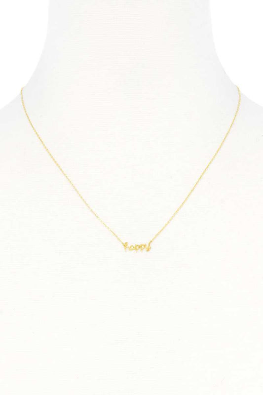 Happy Message Dainty Metal Necklace