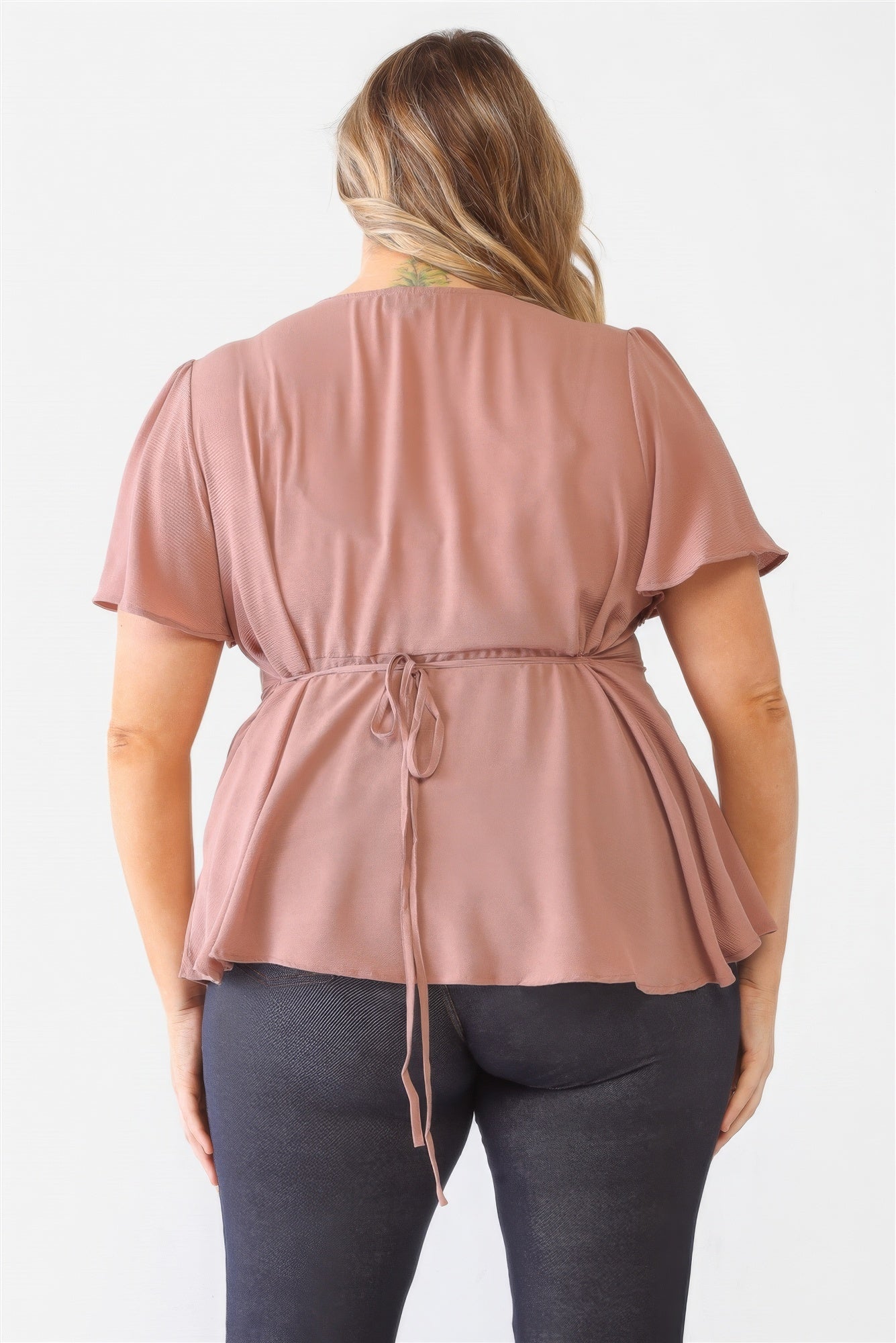 Plus Tie Detail Flare Top