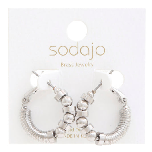 Sodajo Ball Bead Link Gold Dipped Hoop Earring