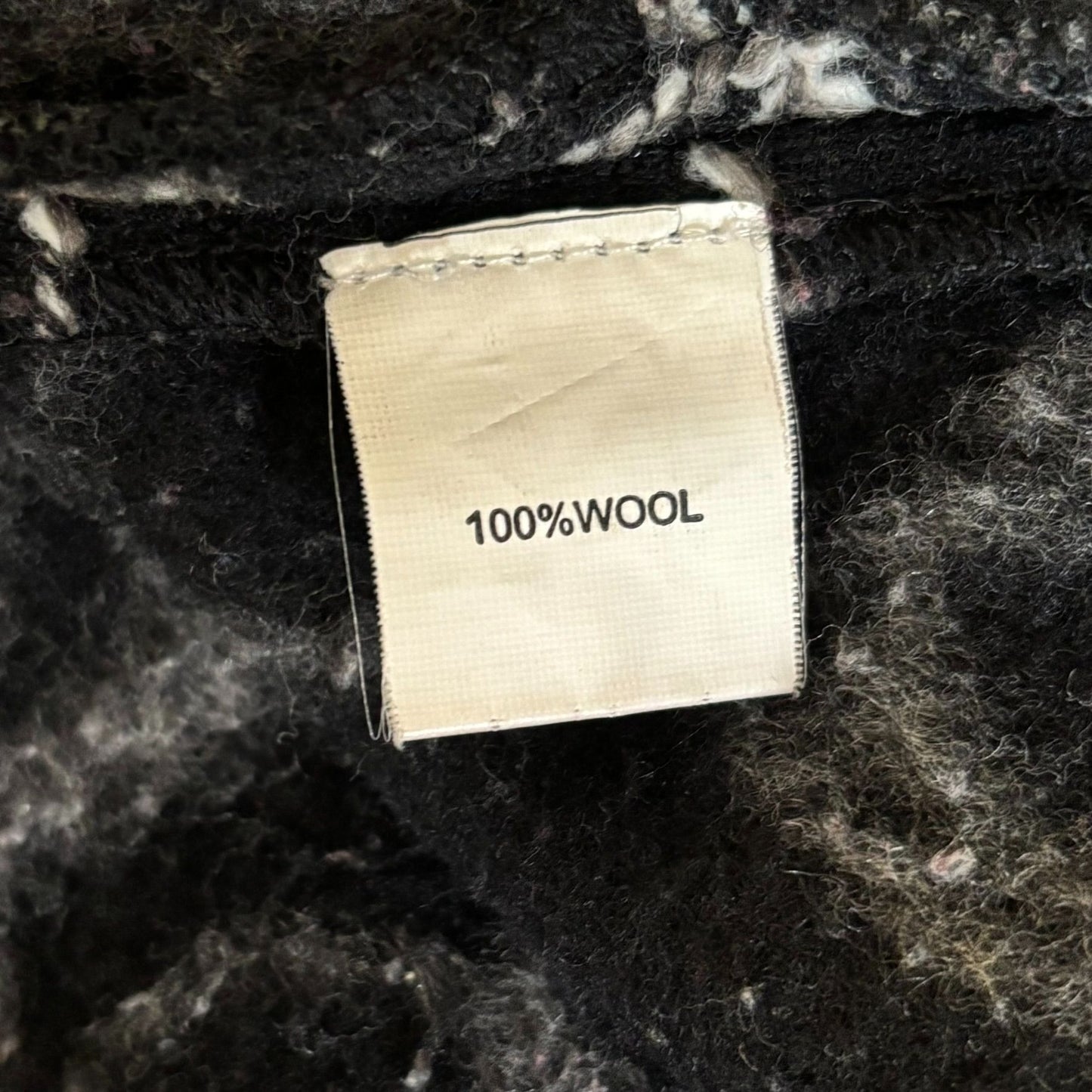 Tumbleweed Sleeveless Vest Jacket XL Black Wool Abstract White Swirl Snaps