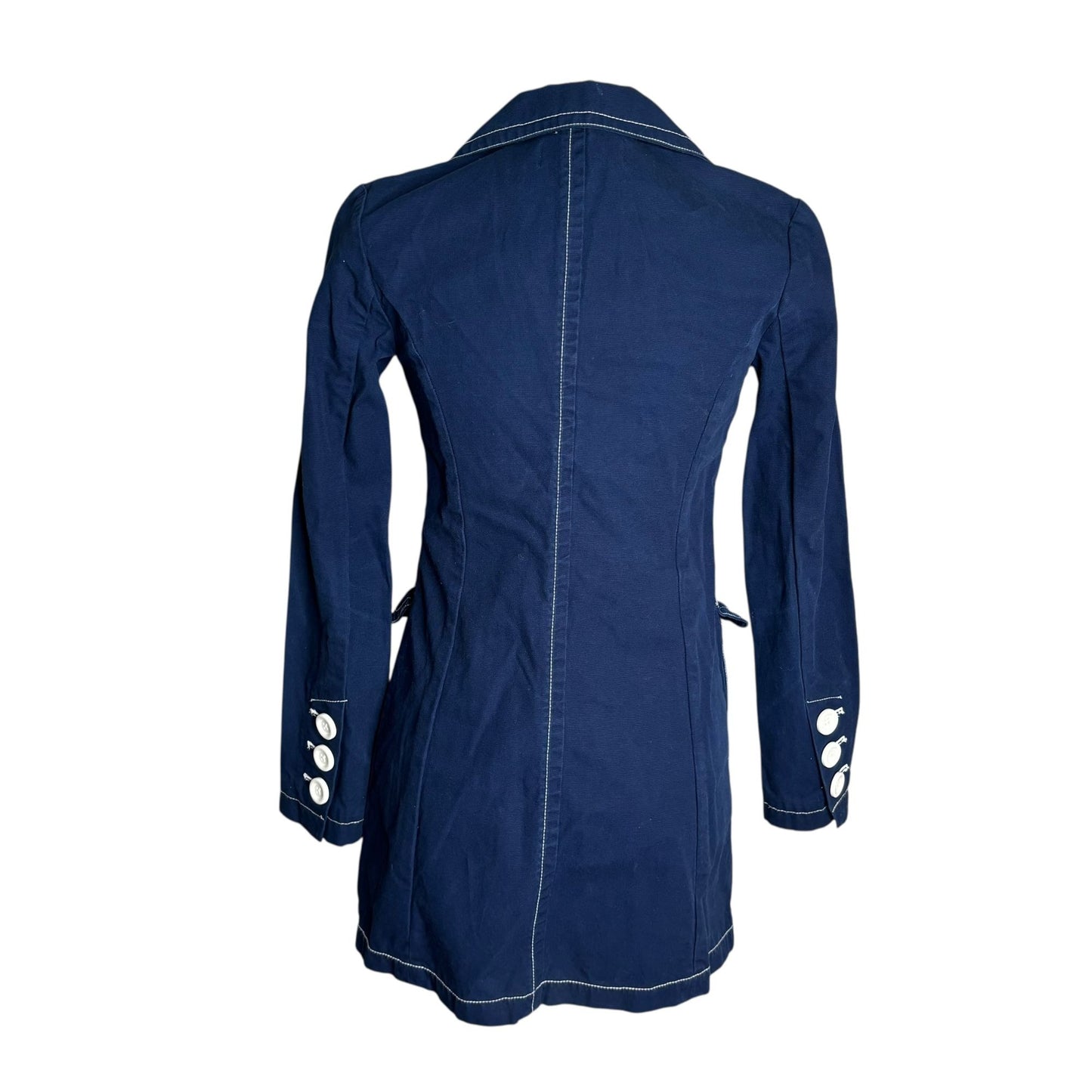 Libertine For Target Jacket Size XS Navy Blue Cotton Buttons Pockets Unlined