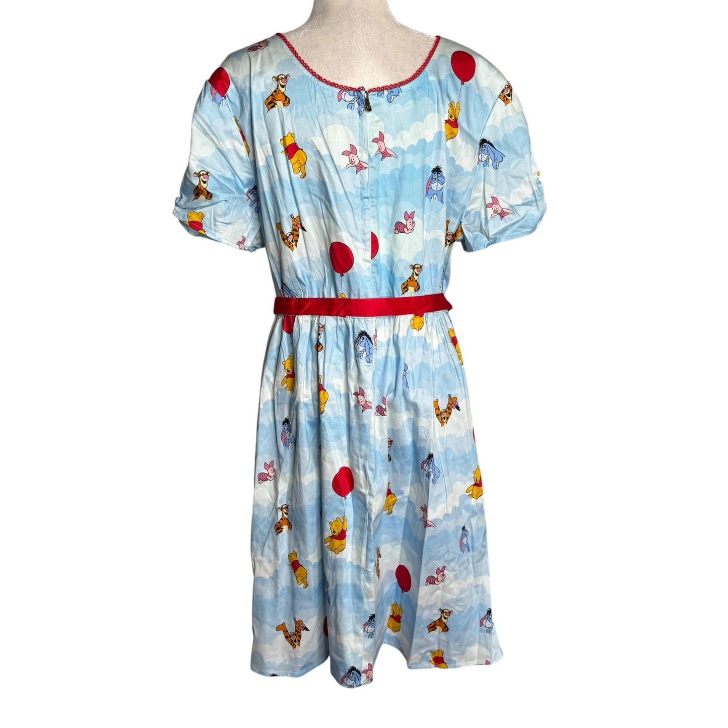 Disney Winnie The Pooh Loungefly Stitch Shoppe Dress Size 3XL Blue Belted Zipper