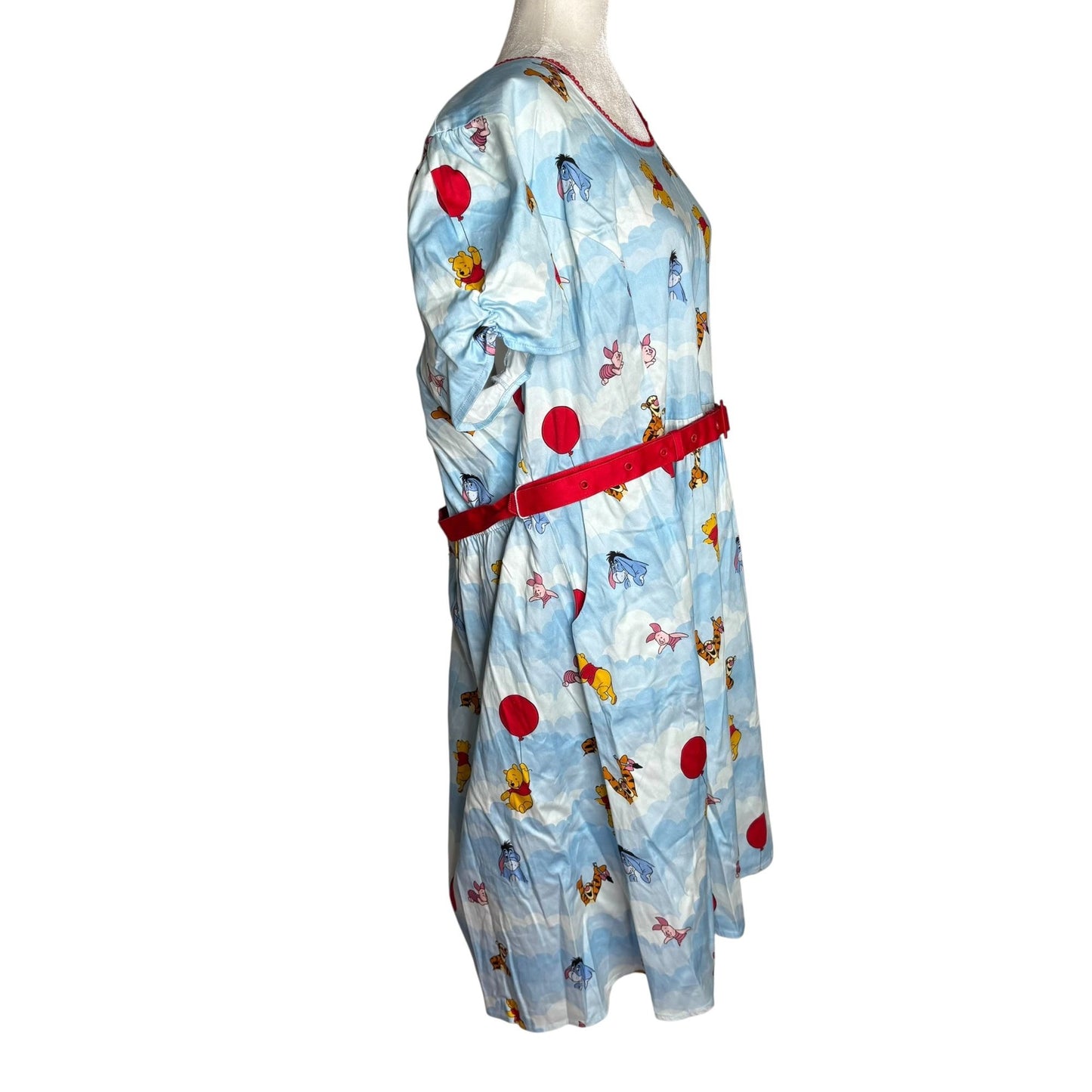 Disney Winnie The Pooh Loungefly Stitch Shoppe Dress Size 3XL Blue Belted Zipper