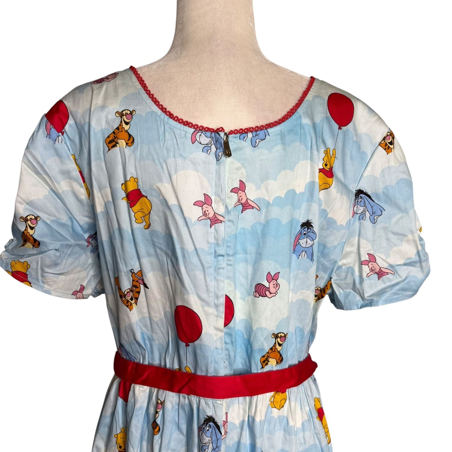 Disney Winnie The Pooh Loungefly Stitch Shoppe Dress Size 3XL Blue Belted Zipper
