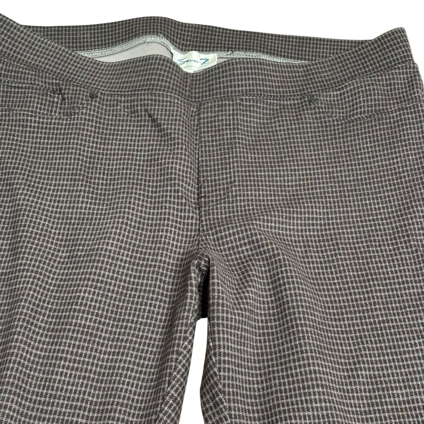 Seven7 Pull On Leggings Ponte Pant XL Gray Houndstooth Stretch Rayon Blend