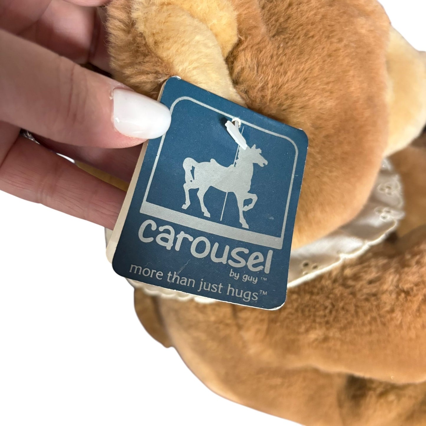 Vintage Carousel Mikki Bear Plush 1985 Brown Stuffed Animal 12" Surface Washable