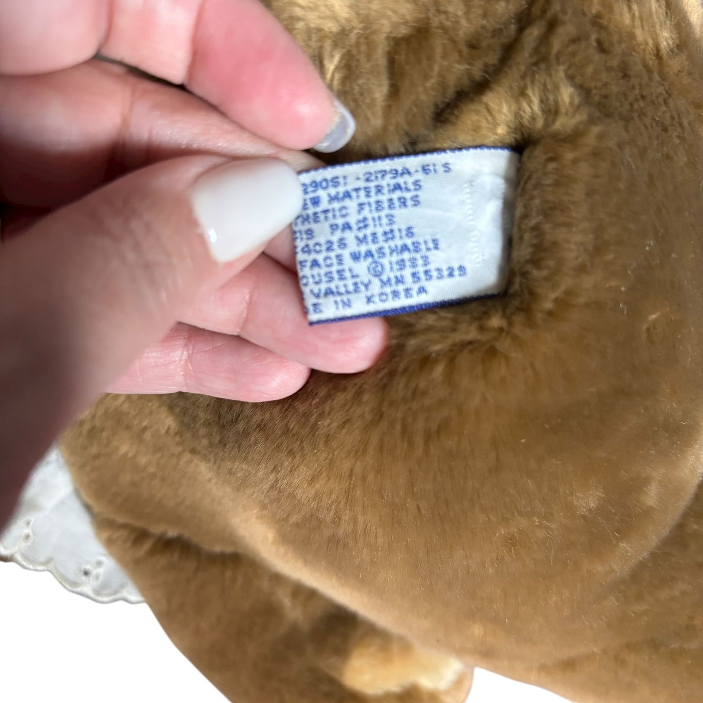 Vintage Carousel Mikki Bear Plush 1985 Brown Stuffed Animal 12" Surface Washable