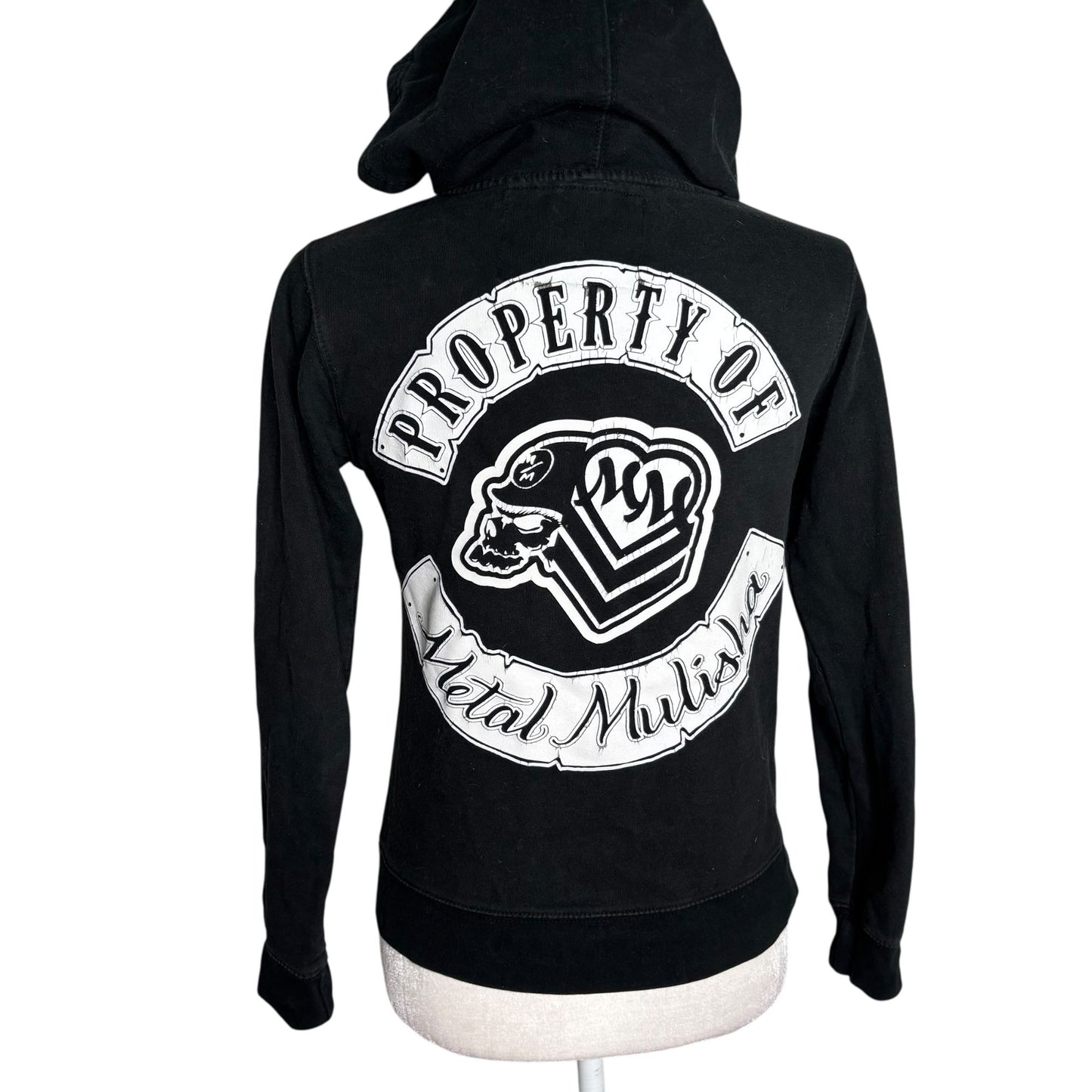 Metal Mulisha Womens Black Graphic Hoodie Trucker Hat Set Skull Design Medium