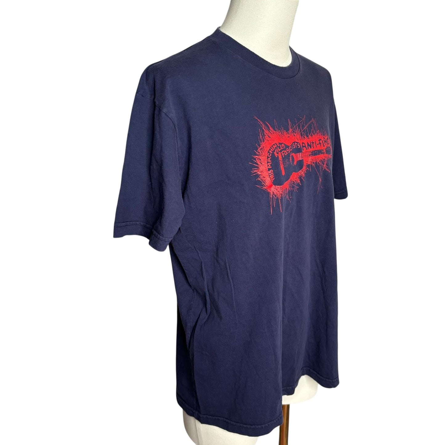 Anti Flag Graphic Band TShirt  XL Navy Blue Guitar Punk Rock Made In USA Tee