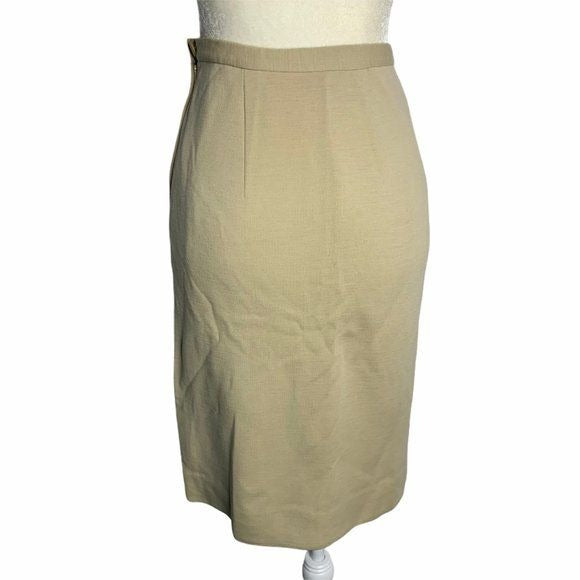 Vintage 50s Beige Knit Wool Skirt & Top Set