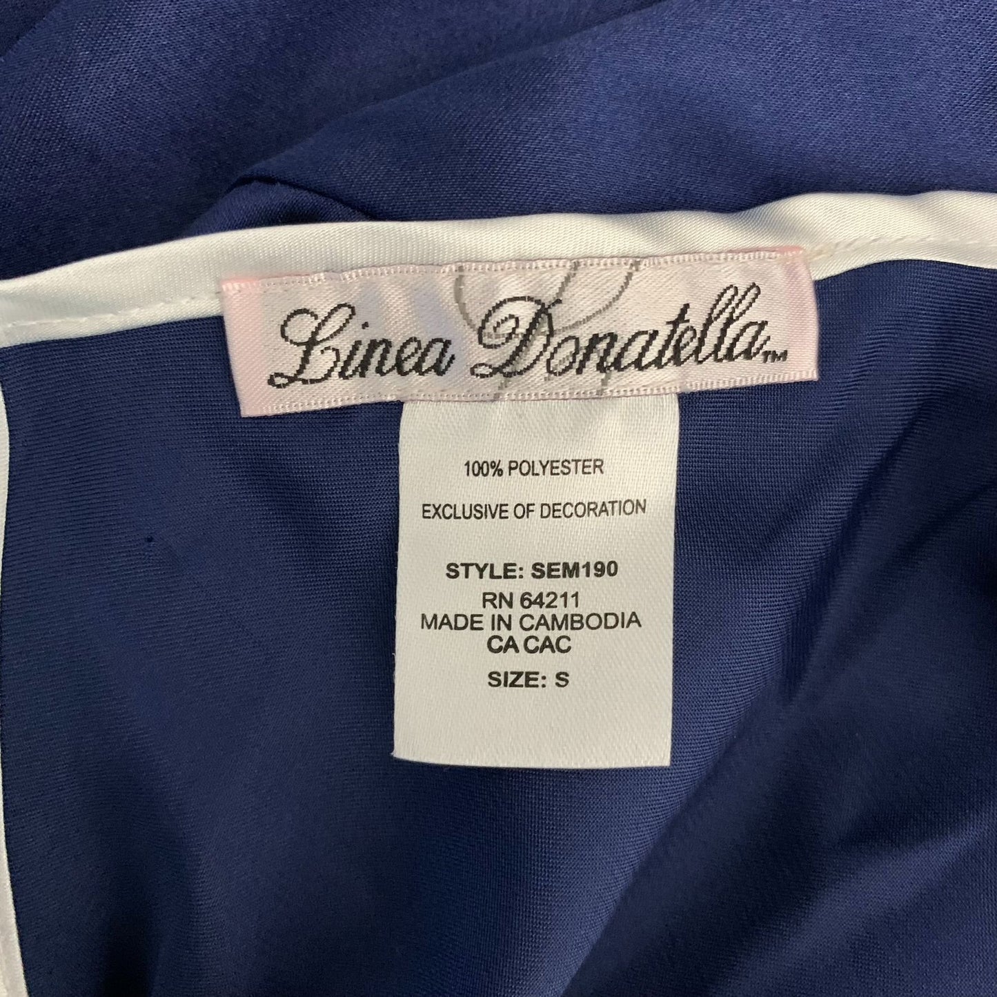 Linea Donatella Chemise Nightgown Lingerie S Blue Satin Adjustable Straps Lace