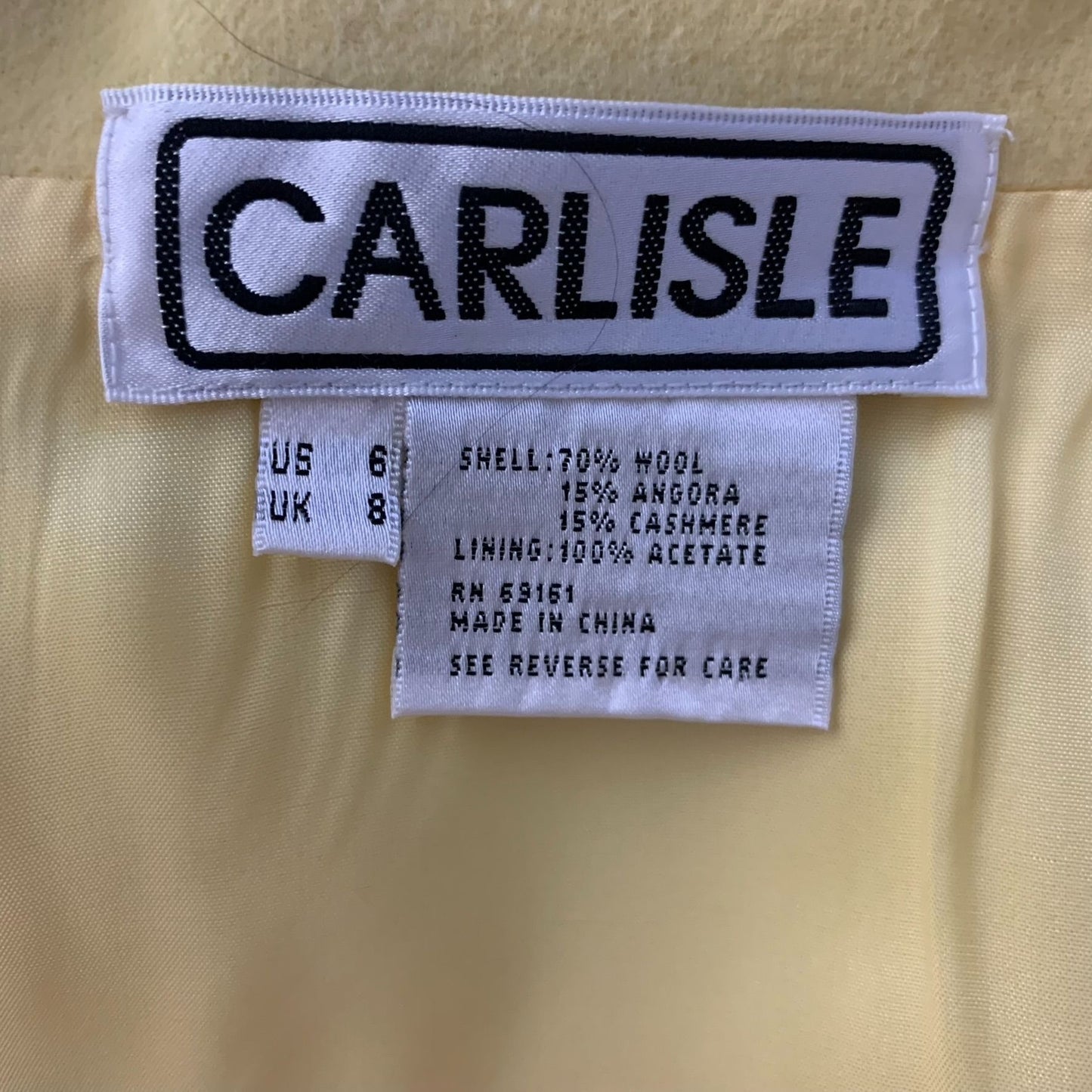 Vintage Carlisle Suit Set 6 Yellow Wool Silk Angora Cashmere Pleated Pockets