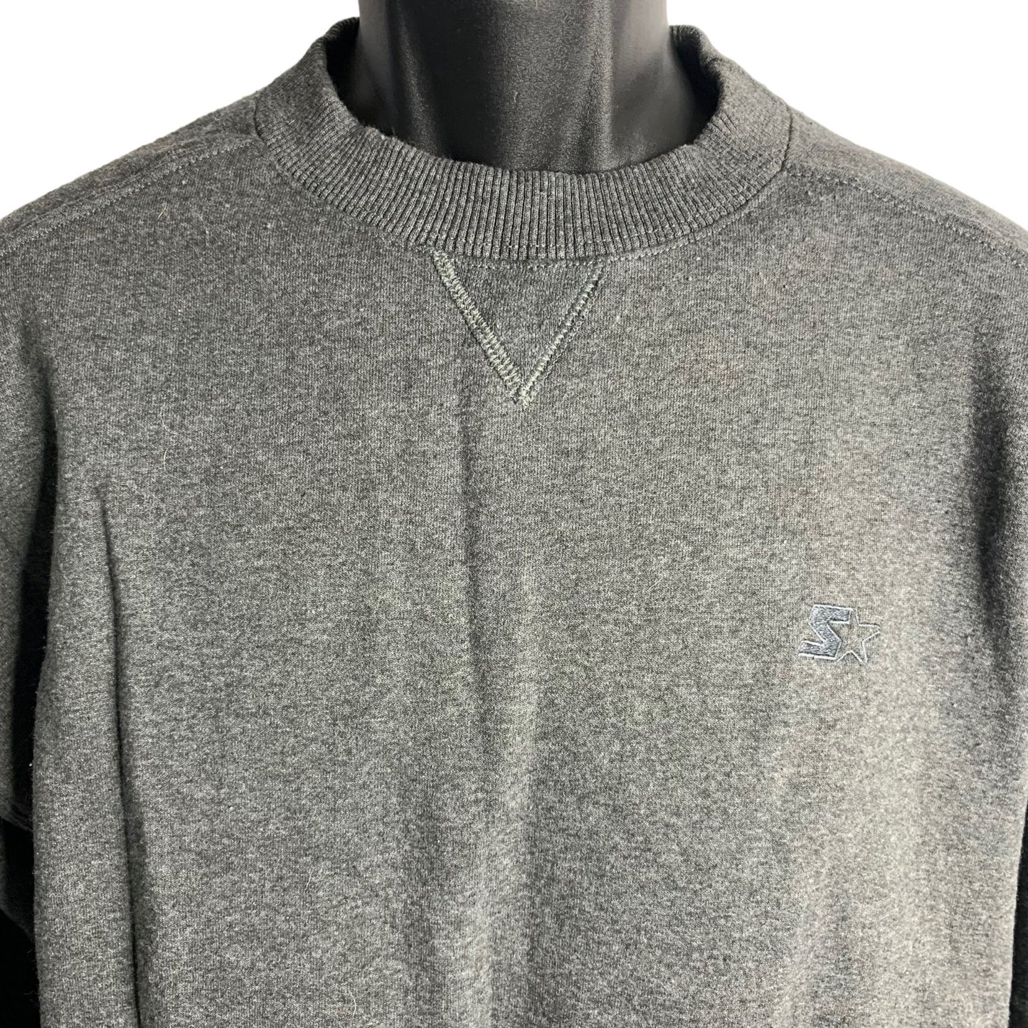 Vintage 90s Starter Crewneck Sweatshirt L Grey Fleece Heavyweight Pro80 Pullover