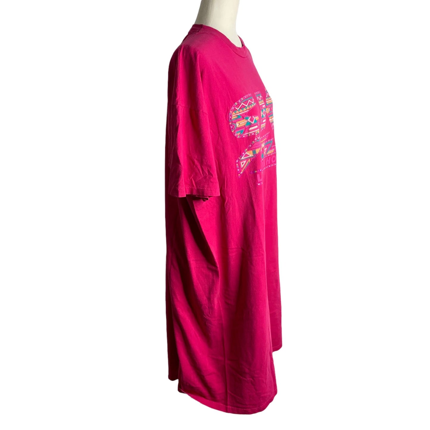 Vintage 90s Ski Tahoe Single Stitch Night Shirt XL Pink Crewneck T Shirt Dress