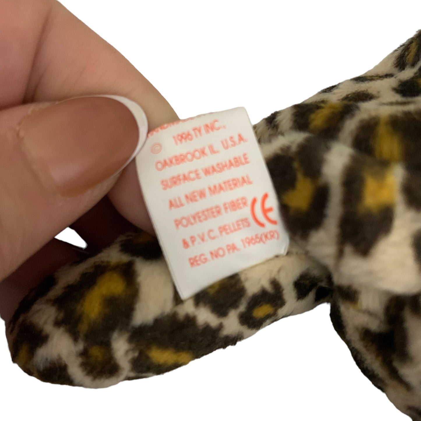 Freckles the Leopard Retired TY Beanie Baby 1996 Spotted Excellent Cond PVC