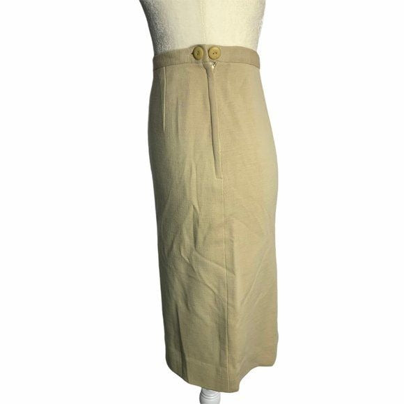 Vintage 50s Beige Knit Wool Skirt & Top Set