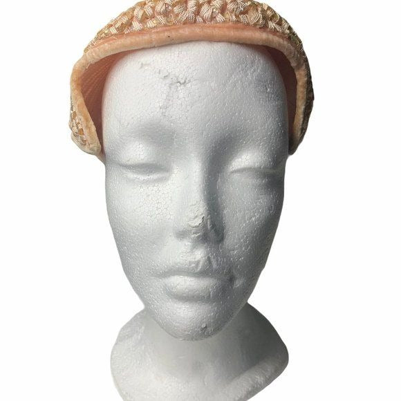 50s Pink Ribbon Iridescent Sequin Cap Hat