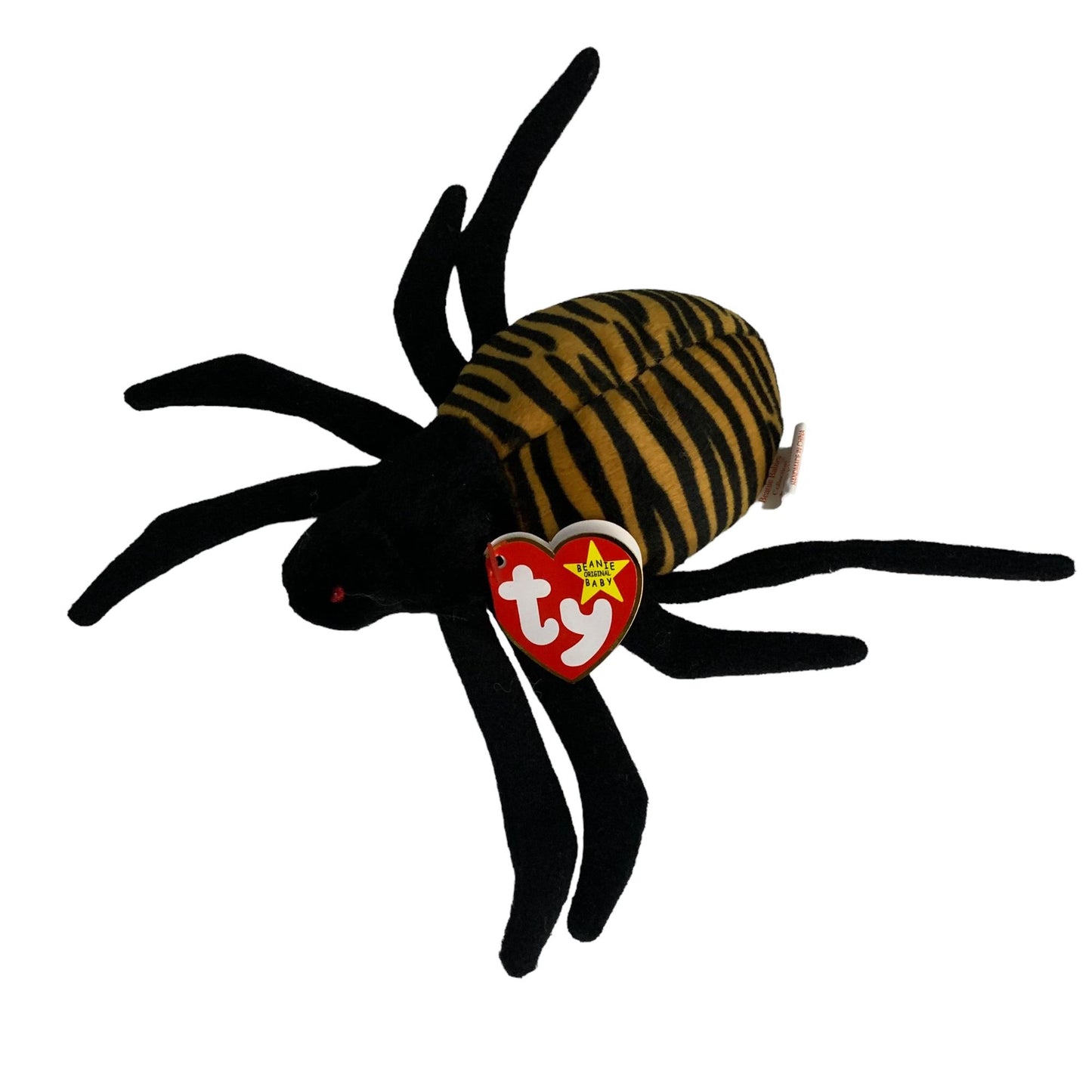 Spinner the Spider Retired TY Beanie Baby 1995 PVC Pellets Excellent Cond Black