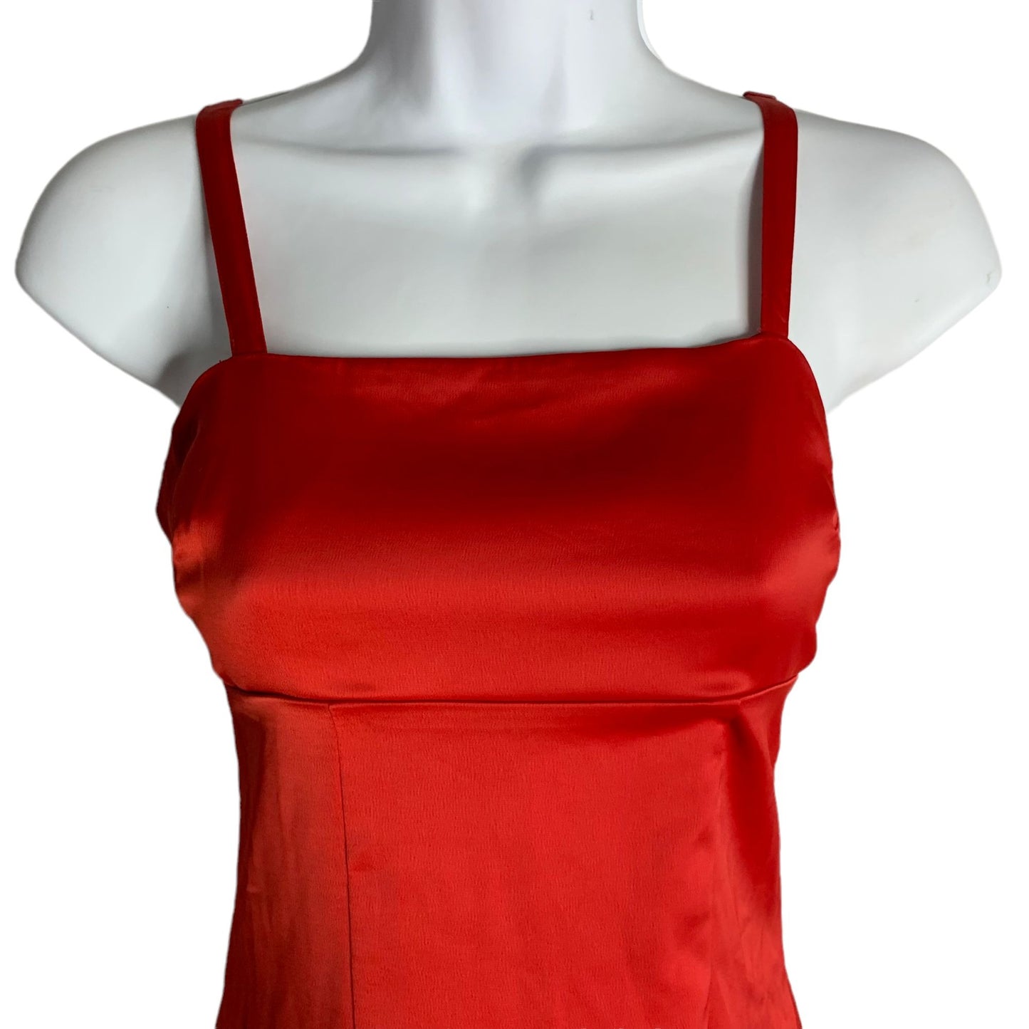 Urban Outfitters Silky Mini Slip Dress XS Red Adjustable Straps Side Zipper NEW