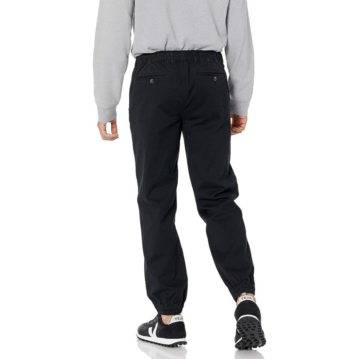 Amazon Essentials Straight Fit Jogger Pants S Black Elastic Drawstring Pockets