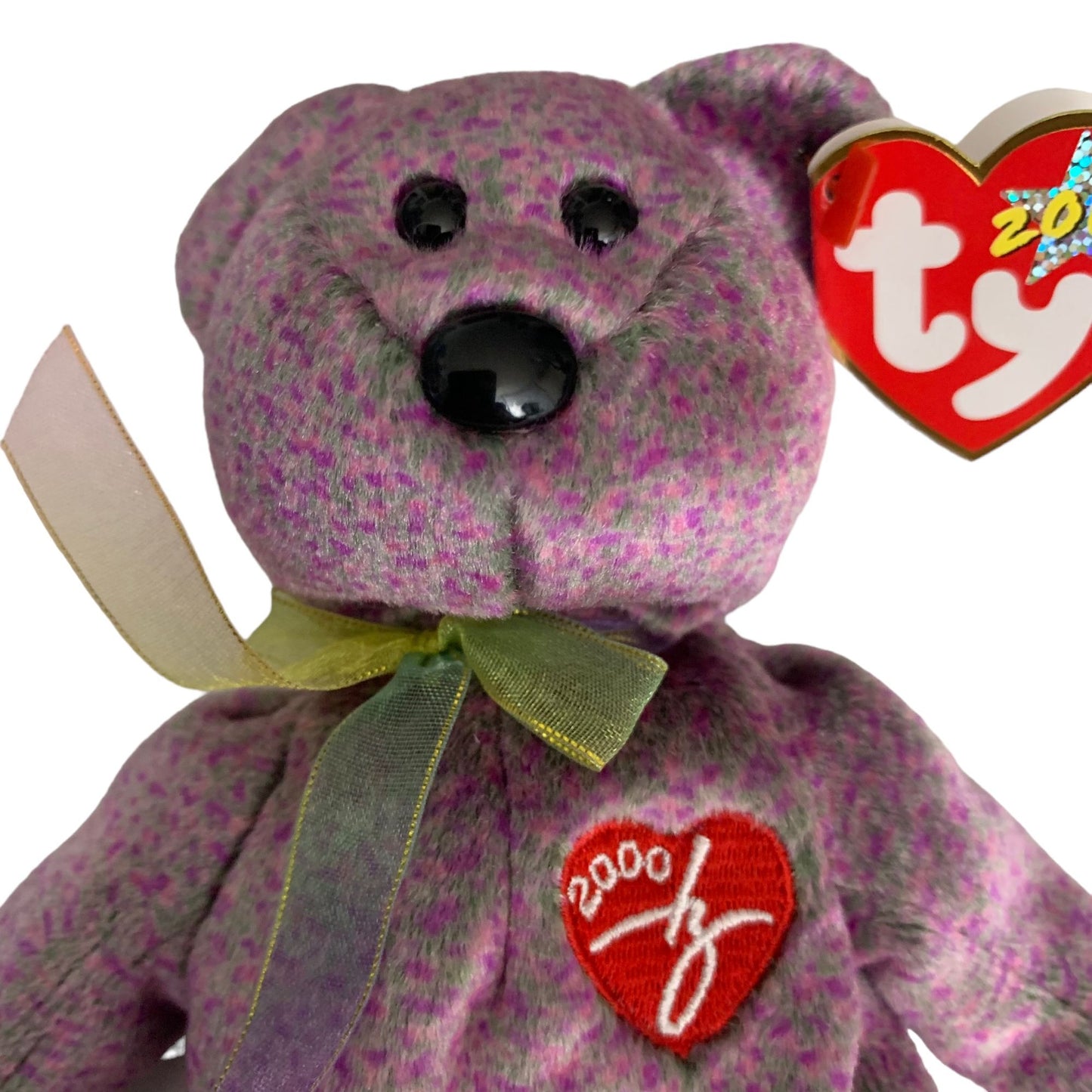 2000 SIGNATURE BEAR Retired TY Beanie Baby Purple PE Pellets Excellent Cond