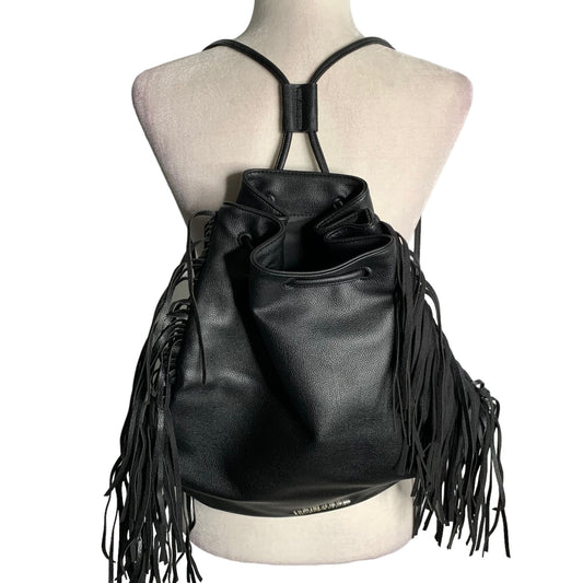 Victorias Secret VS Limited Edition Faux Leather Fringe Backpack Drawstring NEW