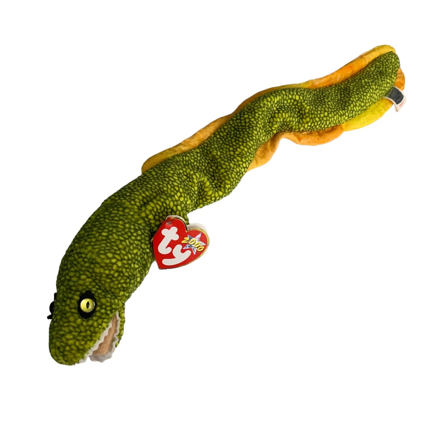 Morrie the Eel Retired TY Beanie Baby 2000 PE Pellets Excellent Cond Green