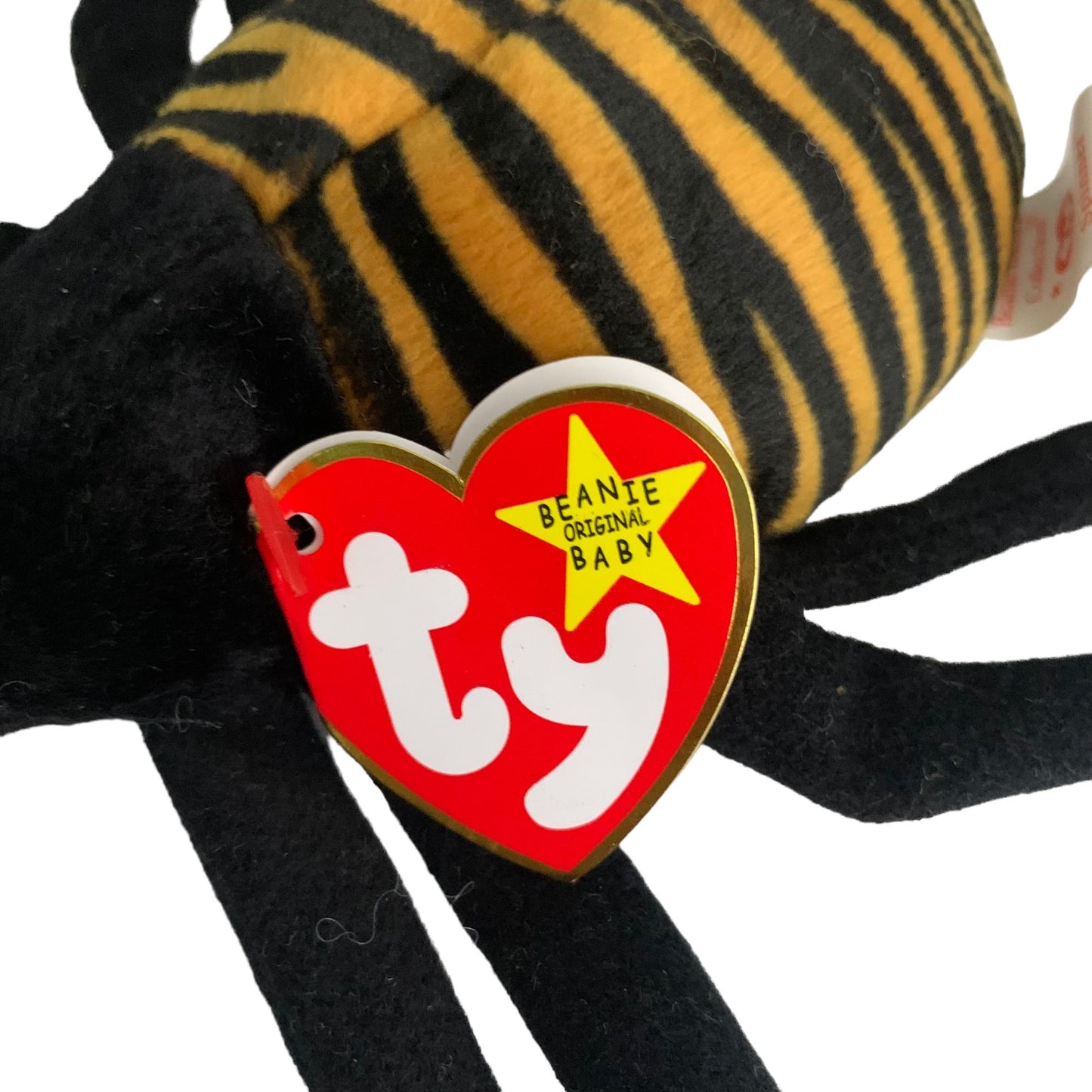 Spinner the Spider Retired TY Beanie Baby 1995 PVC Pellets Excellent Cond Black