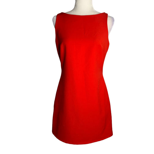 Vintage 90s Ripe Sleeveless Sheath Dress Size Small Red Back Zipper Unlined