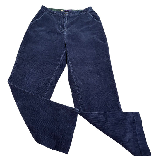 Vintage 90s Hunt Club Corduroy Pants Size 14 Navy Blue High Rise Straight Leg