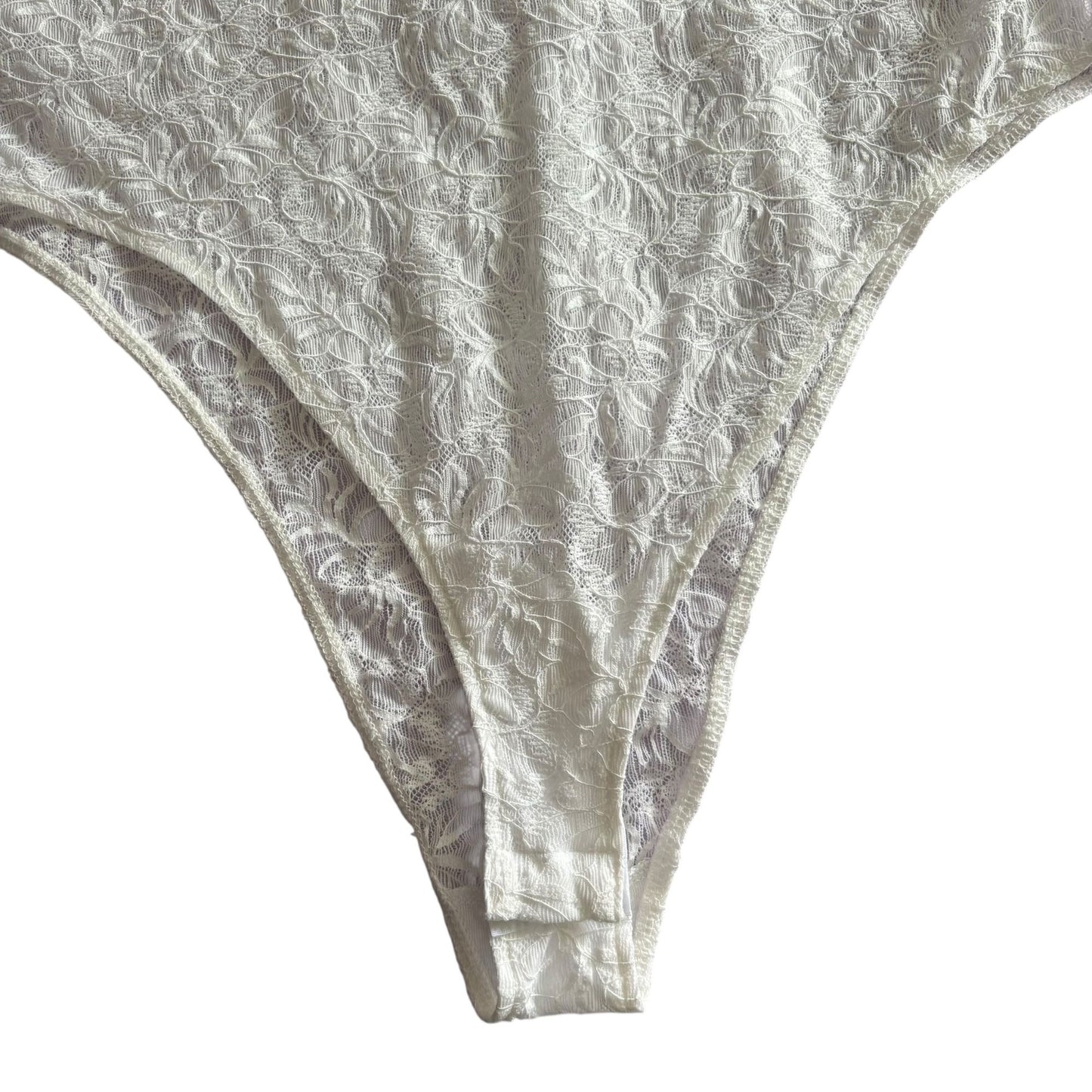 AllSaints White Lace Erity Bodysuit Adjustable Straps Racerback Size 6 Snaps