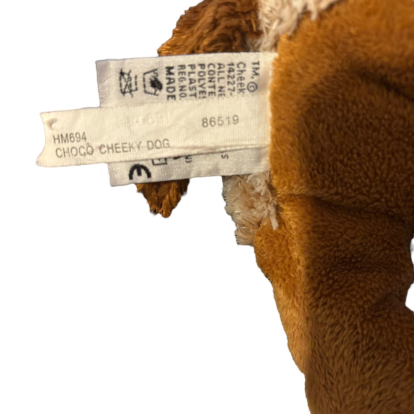 Classic Ganz Choco Cheeky Dog Webkins Plush Brown Cream Stuffed Animal HM694