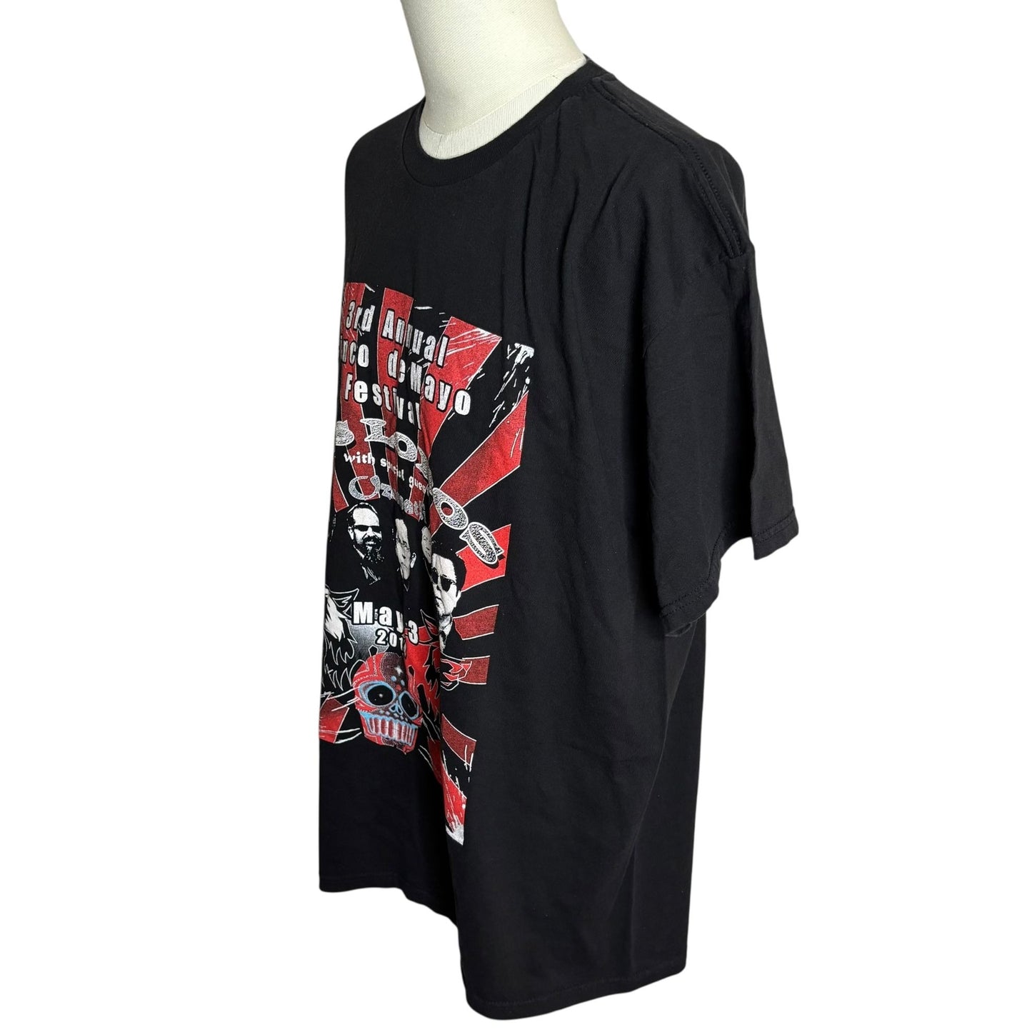 Los Lobos Cinco De Mayo Festival T-Shirt XL Black Graphic Band Tee Crewneck