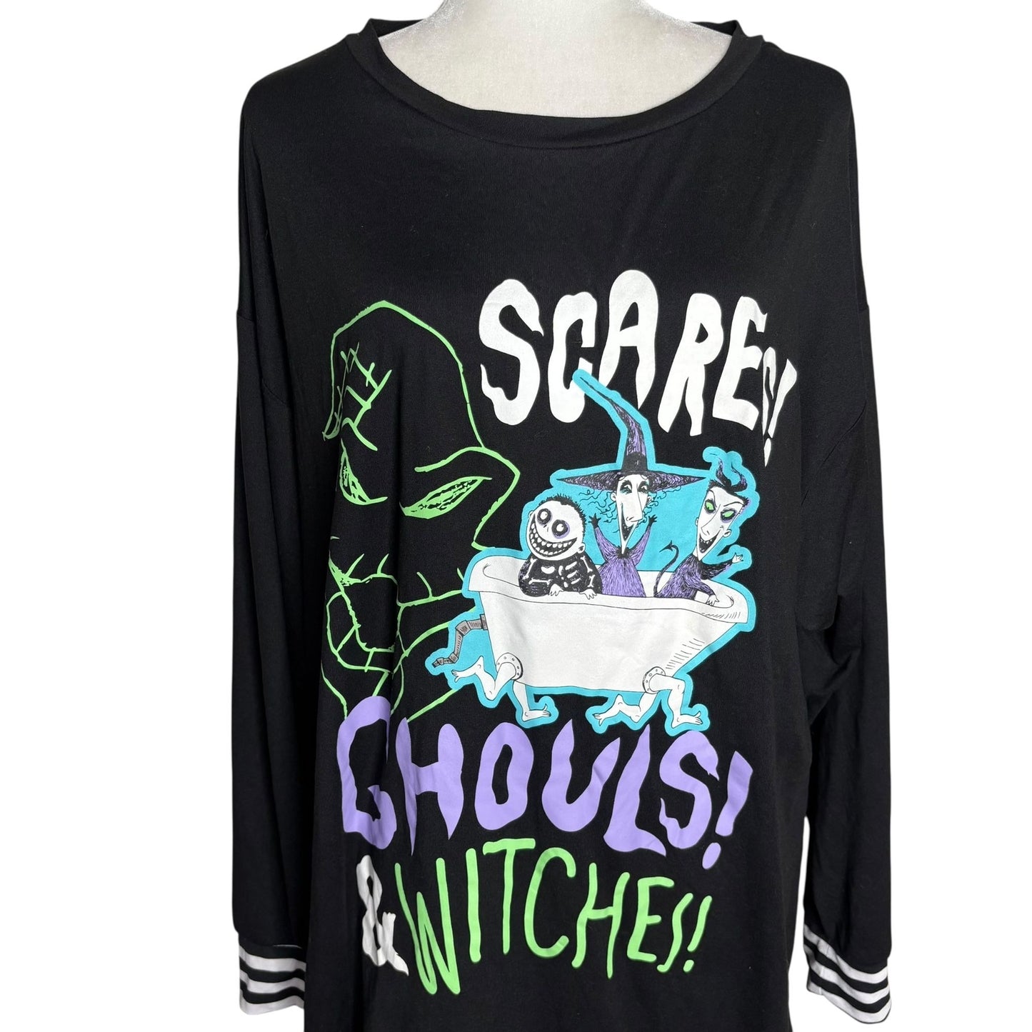 Disney Tim Burtons Nightmare Before Christmas Large 12-14 Black Sleep Shirt
