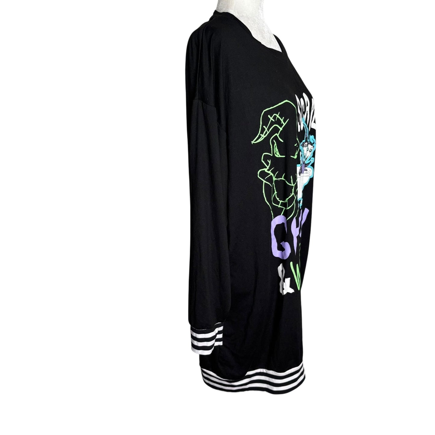 Disney Tim Burtons Nightmare Before Christmas Large 12-14 Black Sleep Shirt