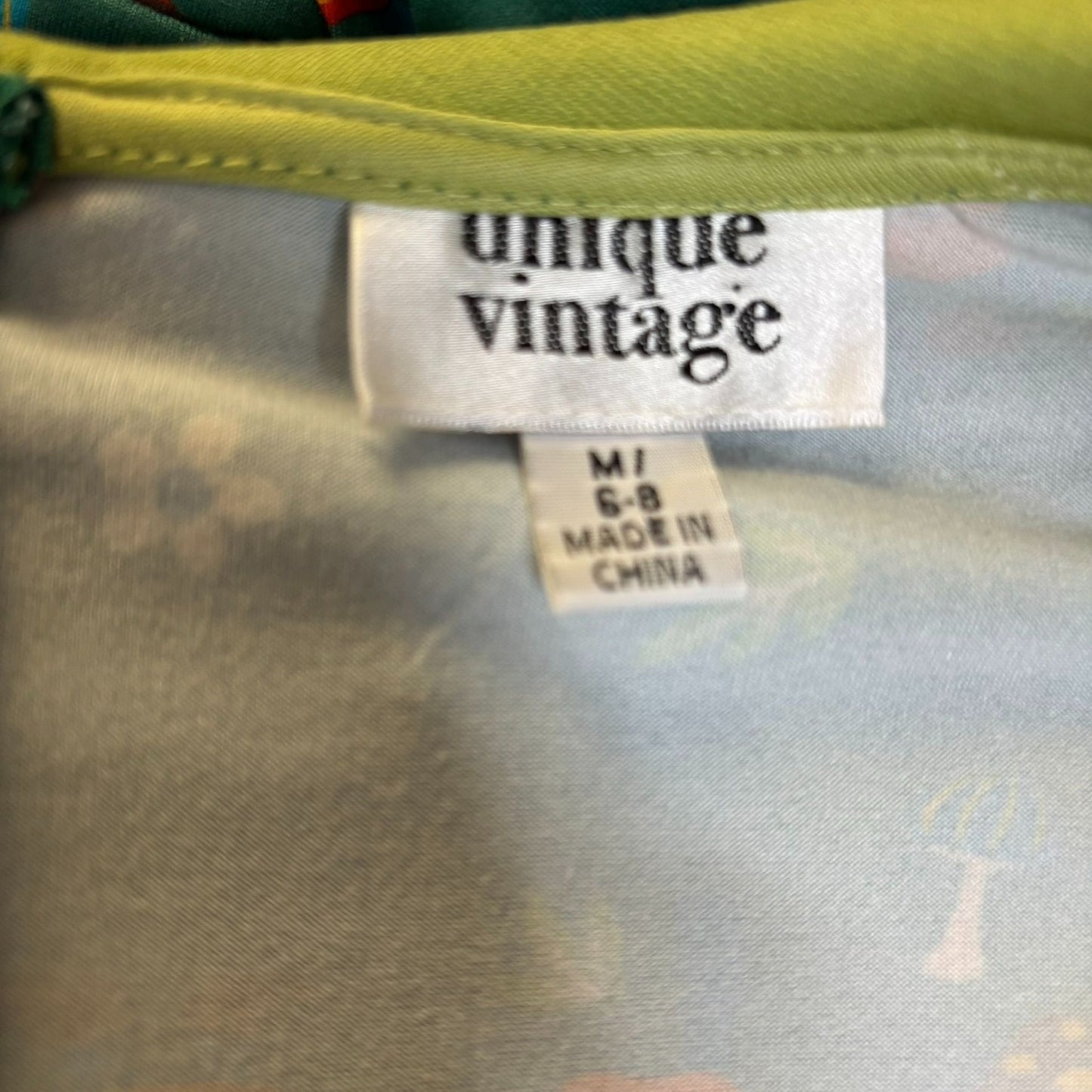 Unique Vintage Skater Dress Medium 6-8 Green Peter Pan Collar Gnome Mushroom